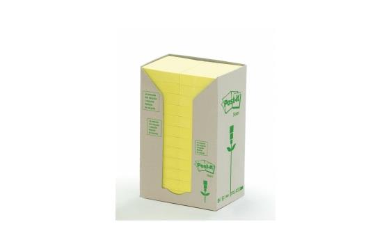 768443 3M FT-5101-1038-8 Post-it Green Line 38x50mm gul (24) Resirkulert papir